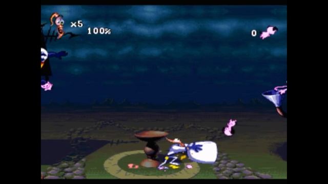 Sega Mega Drive 2 (Smd) 16-bit Earthworm Jim 2 part Level 10 Puppy Love Part 3