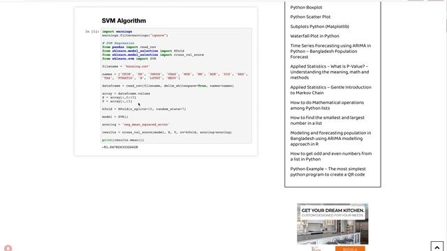 Regression with Support Vector Machine Algorithm смотреть онлайн