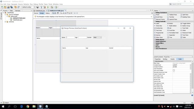 How to add row of data to Jtable Java Swing смотреть онлайн