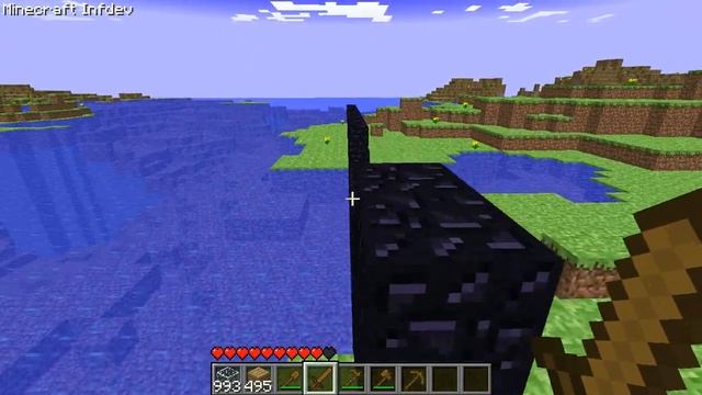 Minecraft:Удаленный контент#1 Обсидиановая стена и синее небо. смотреть онлайн