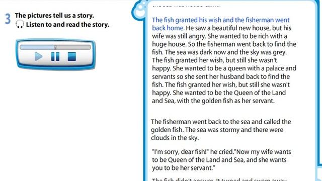 Excel 5 Module 6 P76 The Fisherman And The Fish Listening