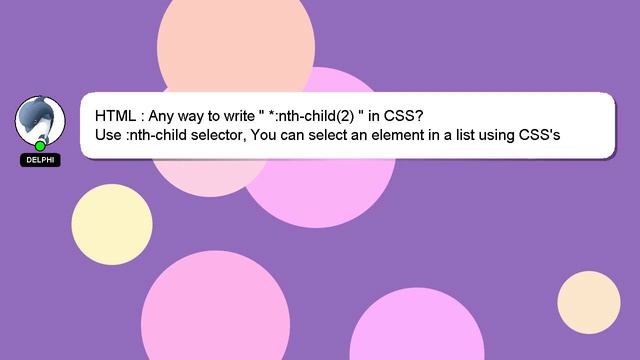 HTML : Any way to write " *:nth-child(2) " in CSS? смотреть онлайн