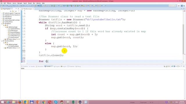 Counting number of words in a text file - Java смотреть онлайн