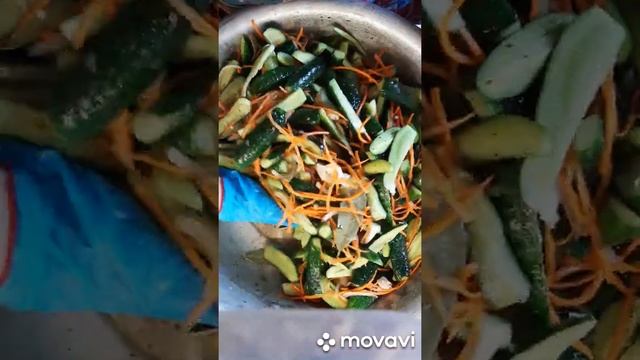Огурцы по корейский , на зиму .Одной нормы будет мало . смотреть онлайн