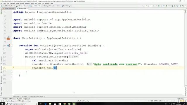 #17 - SnackBar com Kotlin - Curso de desenvolvimento de aplicativos para Android смотреть онлайн