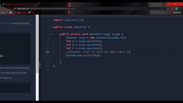 Hackerrank solution| Java Stdin Stdout 1| JAVA смотреть онлайн