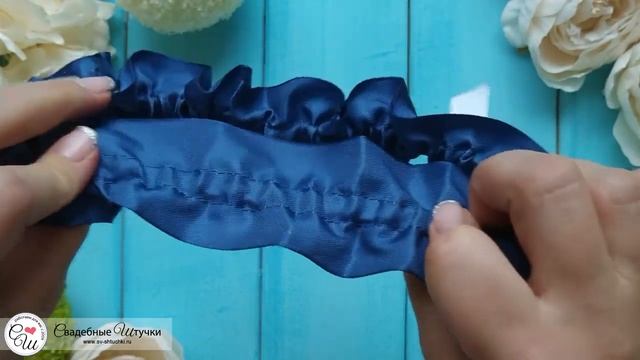 Подвязка для невесты "Птица счастья" (темно-синий) смотреть онлайн