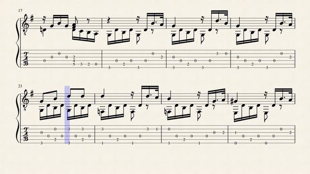 Etude 11 op.51 - Mauro Giuliani (1781 - 1829) Tablature смотреть онлайн