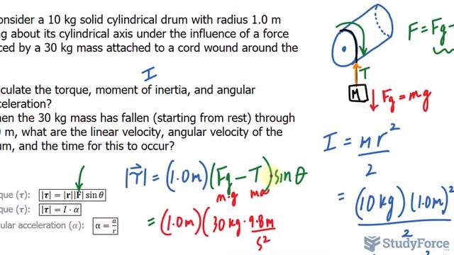 Calculating the Torque, Moment of Inertia, and Angular Acceleration смотреть онлайн