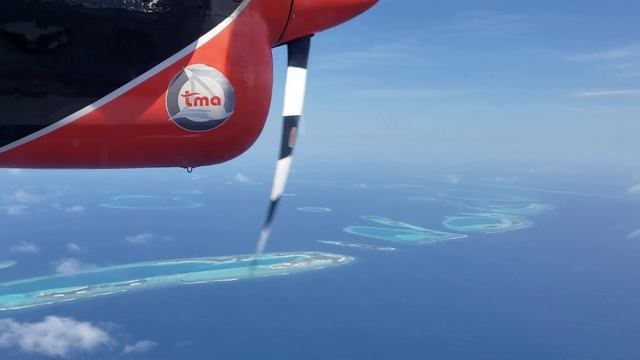 Trans Maldivian Airlines Seaplane Flying Over Fari Islands, North Malé Atoll, June 2023 смотреть онлайн