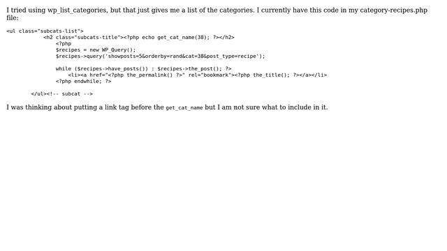 Wordpress: Need category header to link to category archive list смотреть онлайн