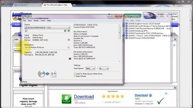 How to create an ISO image file from a DVD disc using ImgBurn смотреть онлайн