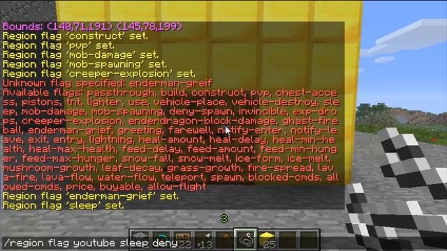 Minecraft Bukkit Plugin - World Guard - Protect land/Regions - How to use + Commands смотреть онлайн