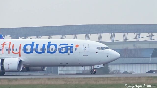 {Full HD} *CLOSE-UP* FlyDubai Boeing 737-800 Wet Landing at Belgrade Airport смотреть онлайн