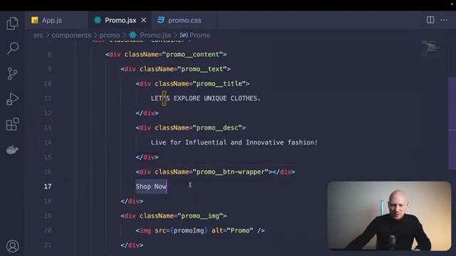 Верстка главной для интернет магазина в React JS