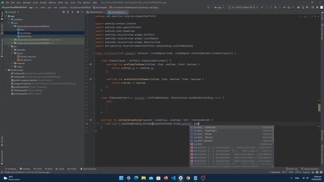 Android Studio - High Performance RecyclerView with DiffUtil (Kotlin) смотреть онлайн
