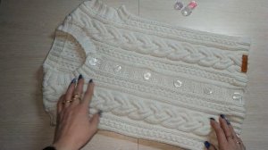 Готовая работа. Жилет для девочки 7-8 лет. Видео № 27.