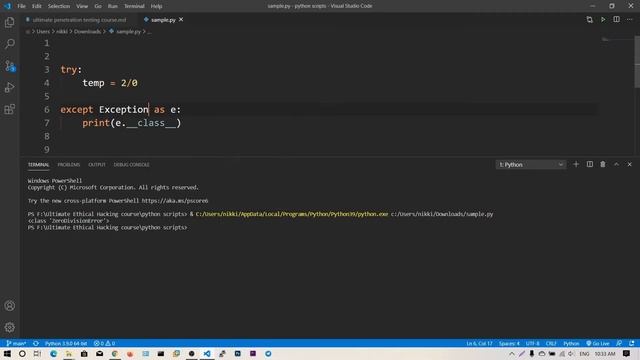 Python Fundamentals - 18 Exception Handling смотреть онлайн