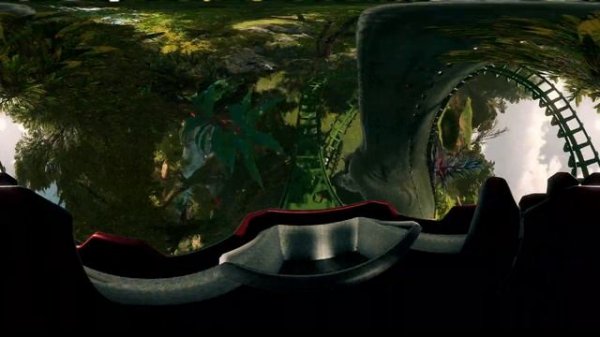 360 / VR Video Dinosaur Roller Coaster Experience - Jurassic World Virtual Ride