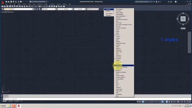 HOW TO CHANGE AUTOCAD 2021 CLASSIC WORKSPACE