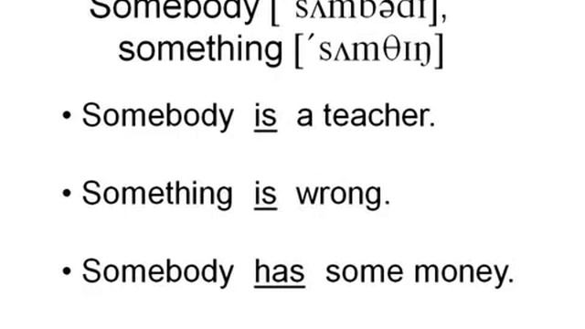 Somebody/anubody/something (неопределенные местоимения)