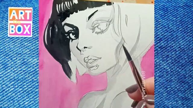Как нарисовать портрет ДЕВУШКИ красками?Painting GIRL'S Portrait StepBYstep