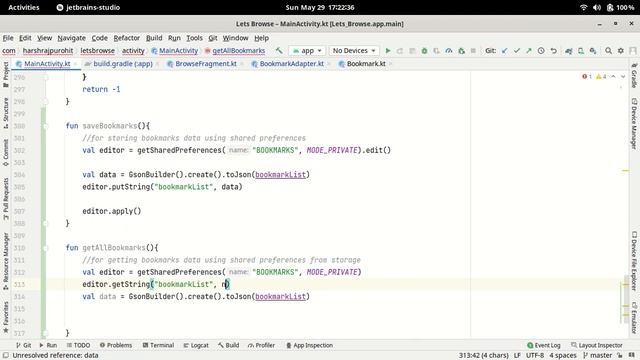 35.Making Our Bookmarks Persistent Using SharedPreferences & Gson | Android Studio Kotlin смотреть онлайн