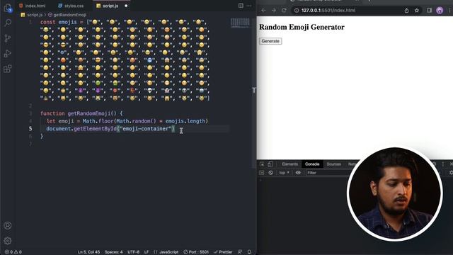 Random Emoji Generator | JavaScript Project Tutorial For Beginners смотреть онлайн