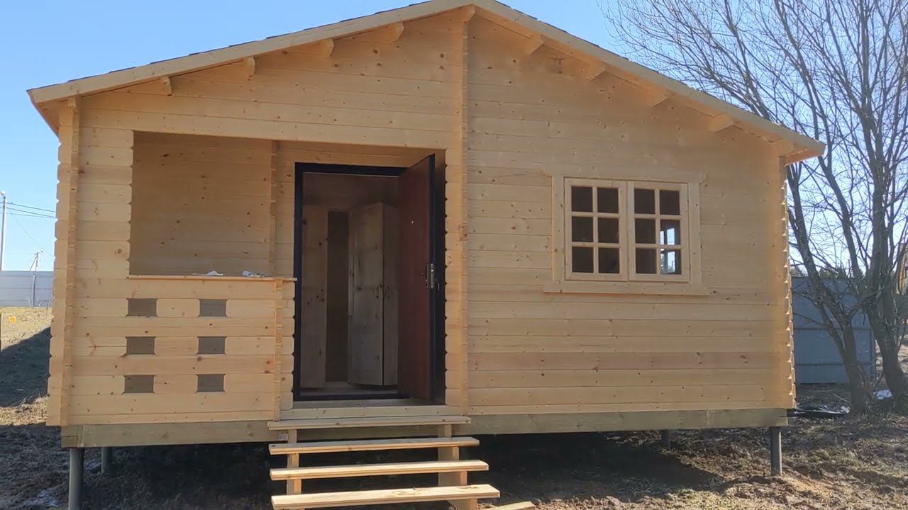 Дачный деревянный домик 6х6 из мини-бруса - реальный отзыв Заказчика о компании «Садовые Домики.Ру» смотреть онлайн