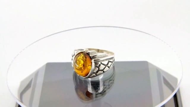 Серебряное кольцо с янтарем "Наина" смотреть онлайн
