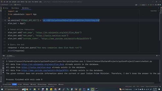 AI ChatBot in 5 lines Python Code смотреть онлайн