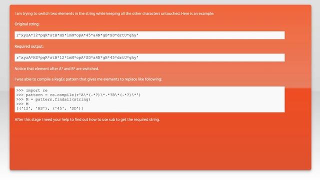 How to switch two elements in string using Python RegEx? смотреть онлайн