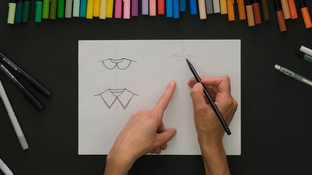 Технический рисунок. Как нарисовать воротник ручкой? смотреть онлайн