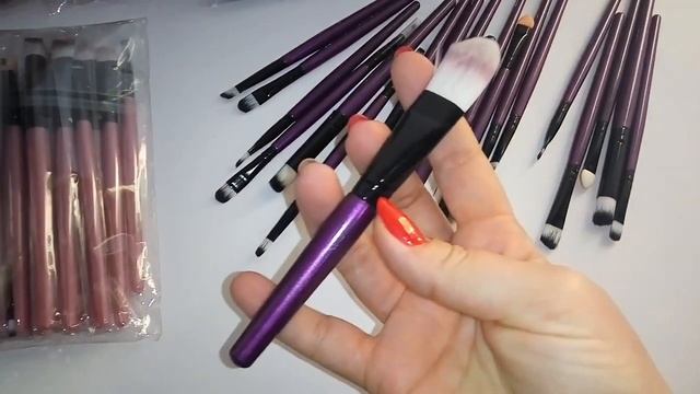 Профессиональный набор кистей для макияжа 20 штук S фиолетовые смотреть онлайн