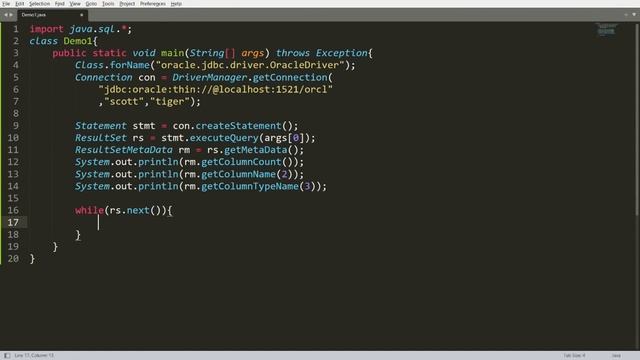 Writing Dynamic query from Java Command Line & get record from Oracle using ResultSetMetaData - JDB смотреть онлайн