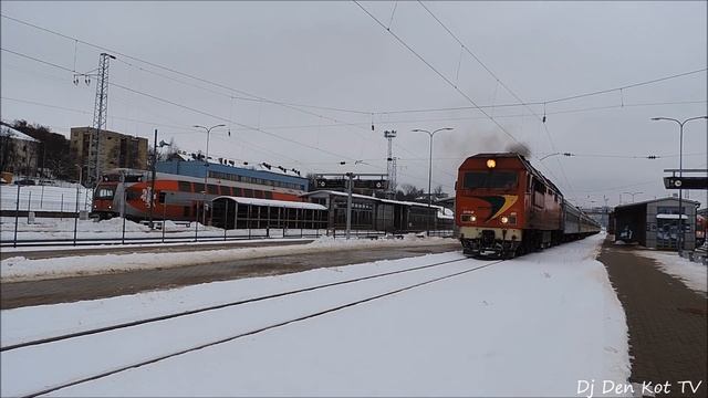ТЭП70БС-005 С поездом Рига - Киев в Вильнюсе смотреть онлайн