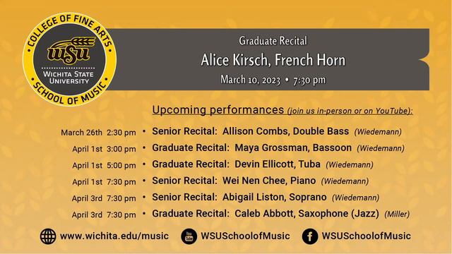 Graduate Recital: Alice Kirsch, French Horn смотреть онлайн