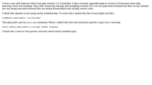 DevOps & SysAdmins: php is not working with apache after upgrading from 5.3.3 to 5.6 смотреть онлайн