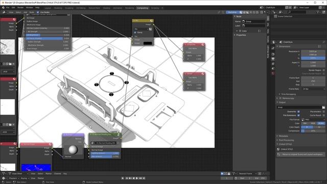 Blender Wireframe Renderer CHALK STYLE PRO смотреть онлайн
