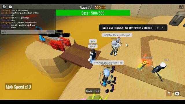 Goofy Tower Defense script GUI смотреть онлайн