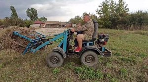 Испытание самодельных вил на минипогрузчик