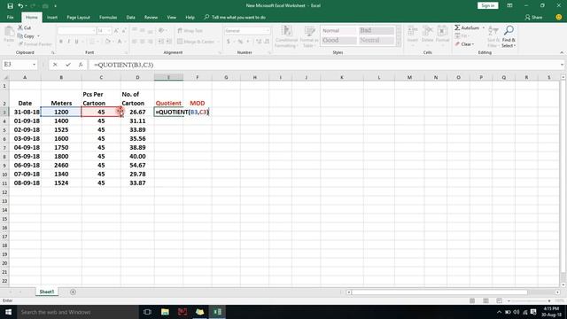 QUOTIENT AND MOD FORMULA IN EXCEL смотреть онлайн