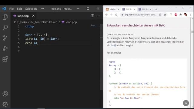 KS: foreach - break - continue [PHP 8 Doku - Sprachreferenz] смотреть онлайн