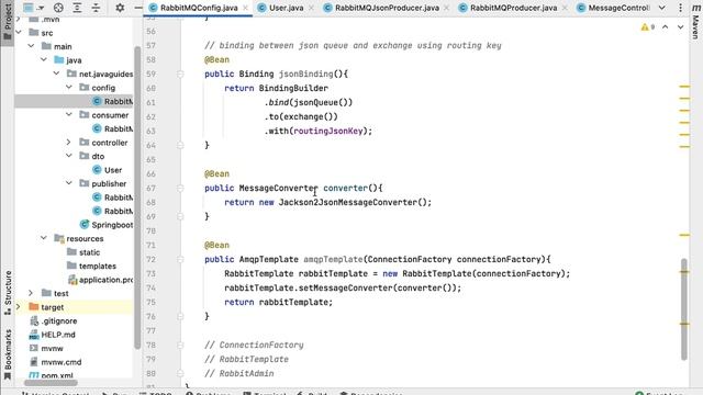 Spring Boot RabbitMQ Tutorial - #14 - Create RabbitMQ JSON Producer | Produce and Send JSON Message смотреть онлайн