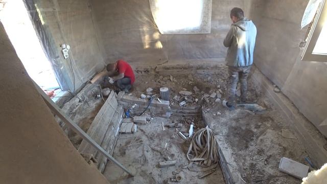 Не успел фундамент до конца отвердеть как мы ломаем фундамент. Вечерняя прогулка на лодке. смотреть онлайн