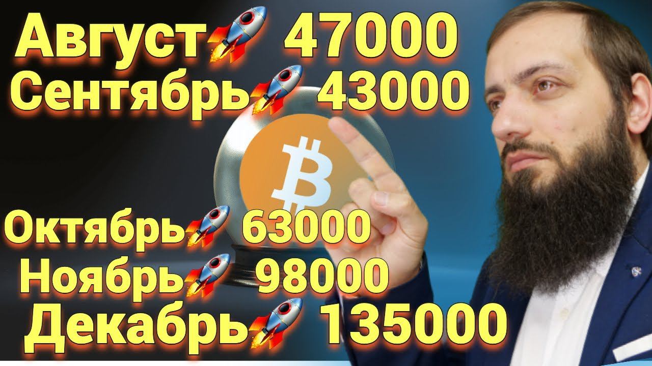 БИТКОИН до 2021 год : август 47 тыс., Сент 43 тыс.,Октябрь 63тыс ,Ноябрь 98 тыс., Дек 135 тыс. смотреть онлайн