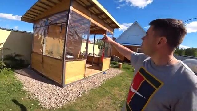 Беседка своими руками из металла и дерева с мягкими окнами смотреть онлайн