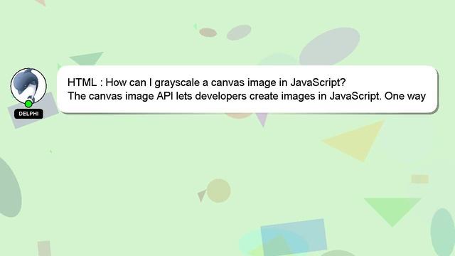 HTML : How can I grayscale a canvas image in JavaScript? смотреть онлайн