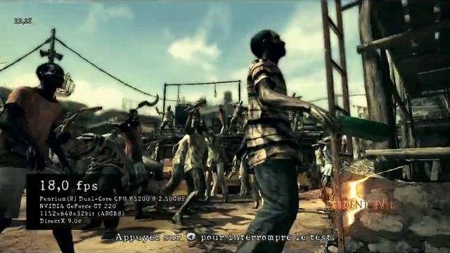 Resident evil 5 Benchmark Nvidia GT220 смотреть онлайн