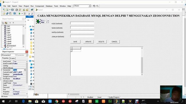 Cara koneksi Database MYSQL pada DELPHI 7 menggunakan ZeosConnection смотреть онлайн